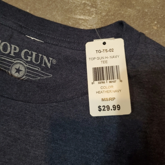 NWT Top Gun short sleeves tee shirt. Dark heathered blue. Size M. - Picture 4 of 8